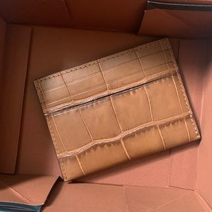 *sold* Coach Crocodile Card Wallet Camel Color